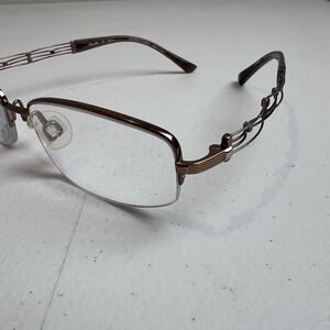 CHARMANT LINEART‎ XL2015 Titan Japan Brown Half Rim Eyeglasses Frame 52-17-135